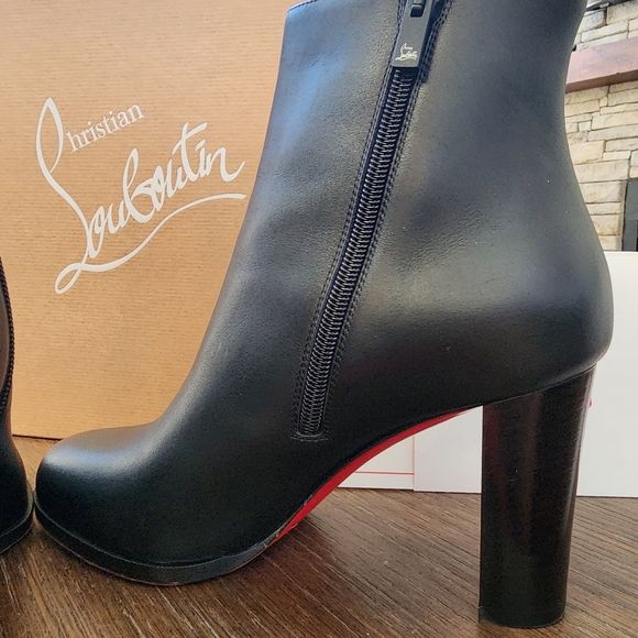 Christian Louboutin Black Adox Ankle Boots Size EU 37.5 - Picture 3 of 6